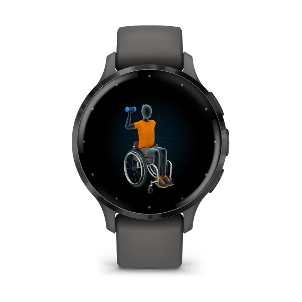 Garmin Venu 3S 41mm Bisel de Acero Inoxidable Gris con Correa de Silicona Gris (Pebble Grey)