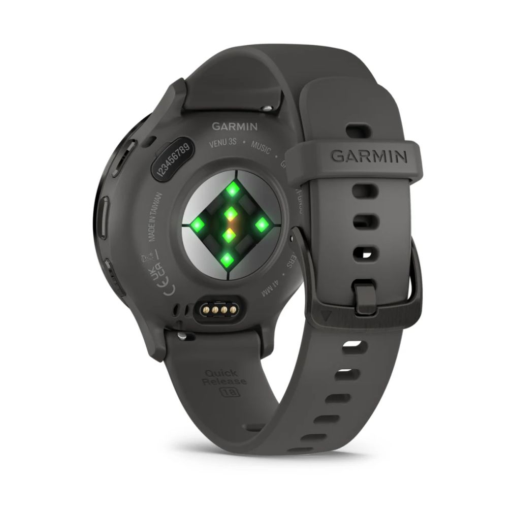 Garmin Venu 3S 41mm Bisel de Acero Inoxidable Gris con Correa de Silicona Gris (Pebble Grey)