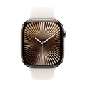 Apple Watch Series 10 GPS + Cellular 46mm Titanio Oro y Correa Deportiva Blanca (Starlight) - Talla M/L