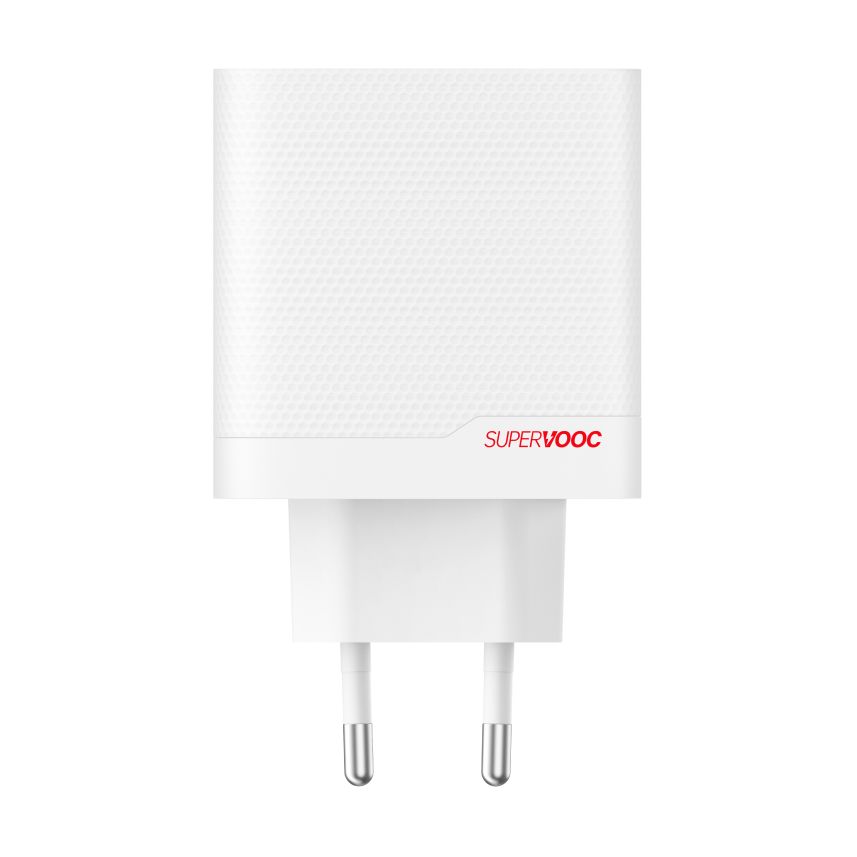 OnePlus SUPERVOOC 80W Adaptador de Corriente de 2 Puertos USB-C + USB-A Blanco - Cable USB-C Incluido
