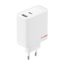 OnePlus SUPERVOOC 80W Adaptador de Corriente de 2 Puertos USB-C + USB-A Blanco - Cable USB-C Incluido