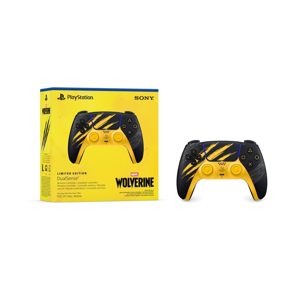 Sony Mando inalámbrico DualSense para PS5 Edición Limitada Amarillo de Combate de Marvel: Lobezno