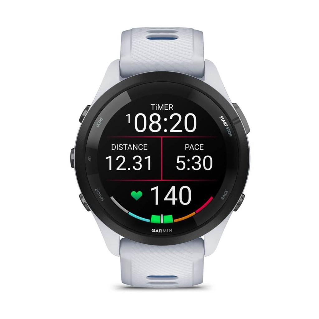 Garmin Forerunner 265 46mm GPS Bisel Negro con Correa Silicona Blanco/Azul