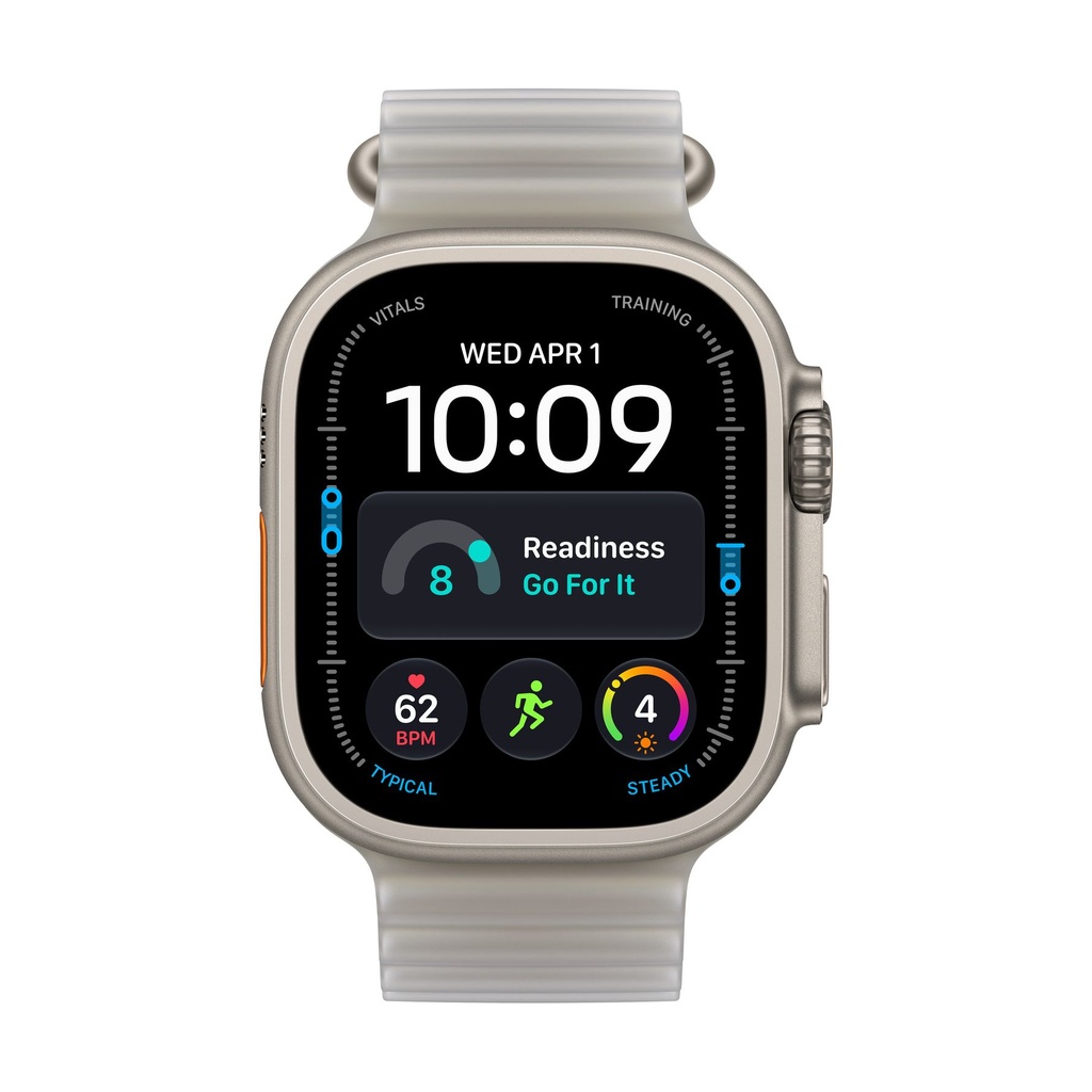 Apple Watch Ultra 4 GPS + Cellular 49mm Titanio Natural con Correa Ocean Gris Traslúcido