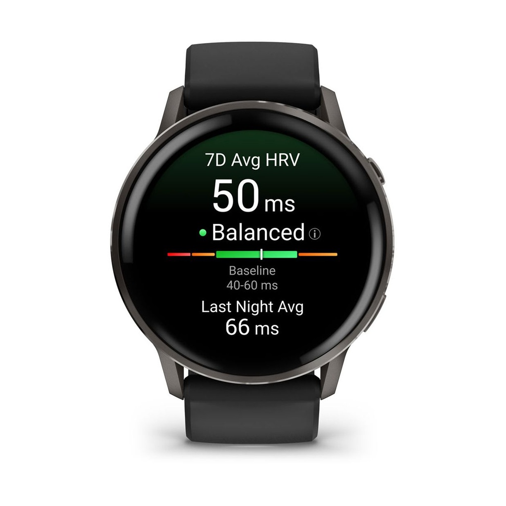 Garmin Venu 4 GPS 45mm Acero Inoxidable Negro (Slate) y Correa Silicona Negro (Black)