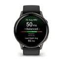 Garmin Venu 4 GPS 45mm Acero Inoxidable Negro (Slate) y Correa Silicona Negro (Black)