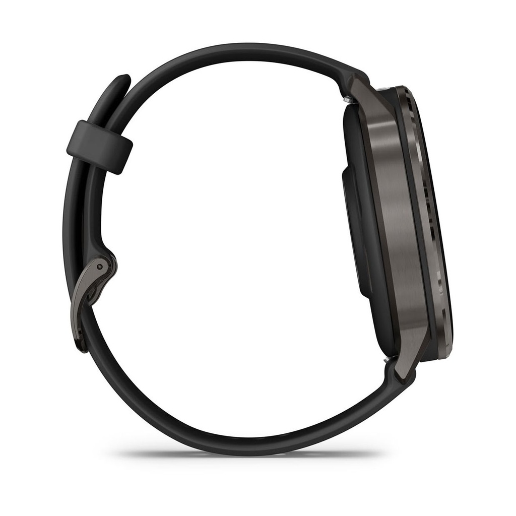 Garmin Venu 4 GPS 45mm Acero Inoxidable Negro (Slate) y Correa Silicona Negro (Black)