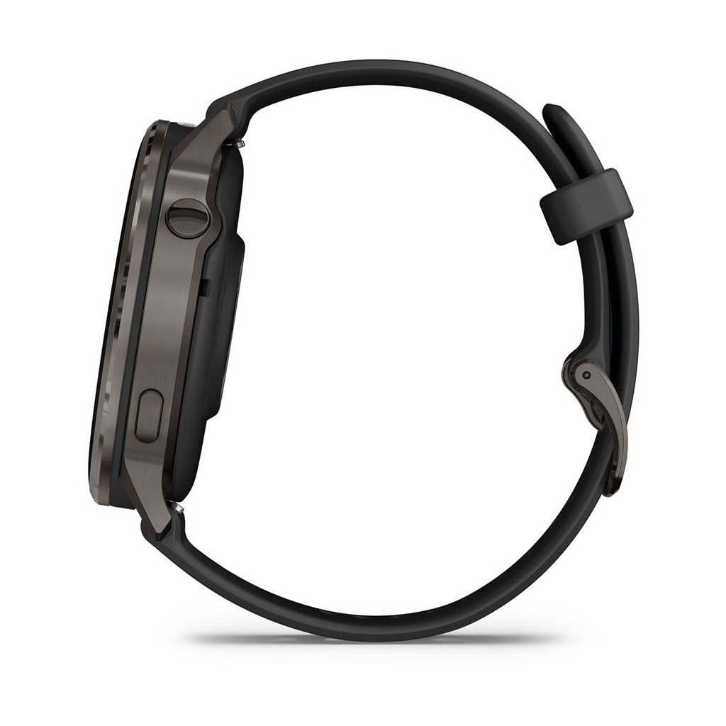 Garmin Venu 4 GPS 45mm Acero Inoxidable Negro (Slate) y Correa Silicona Negro (Black)