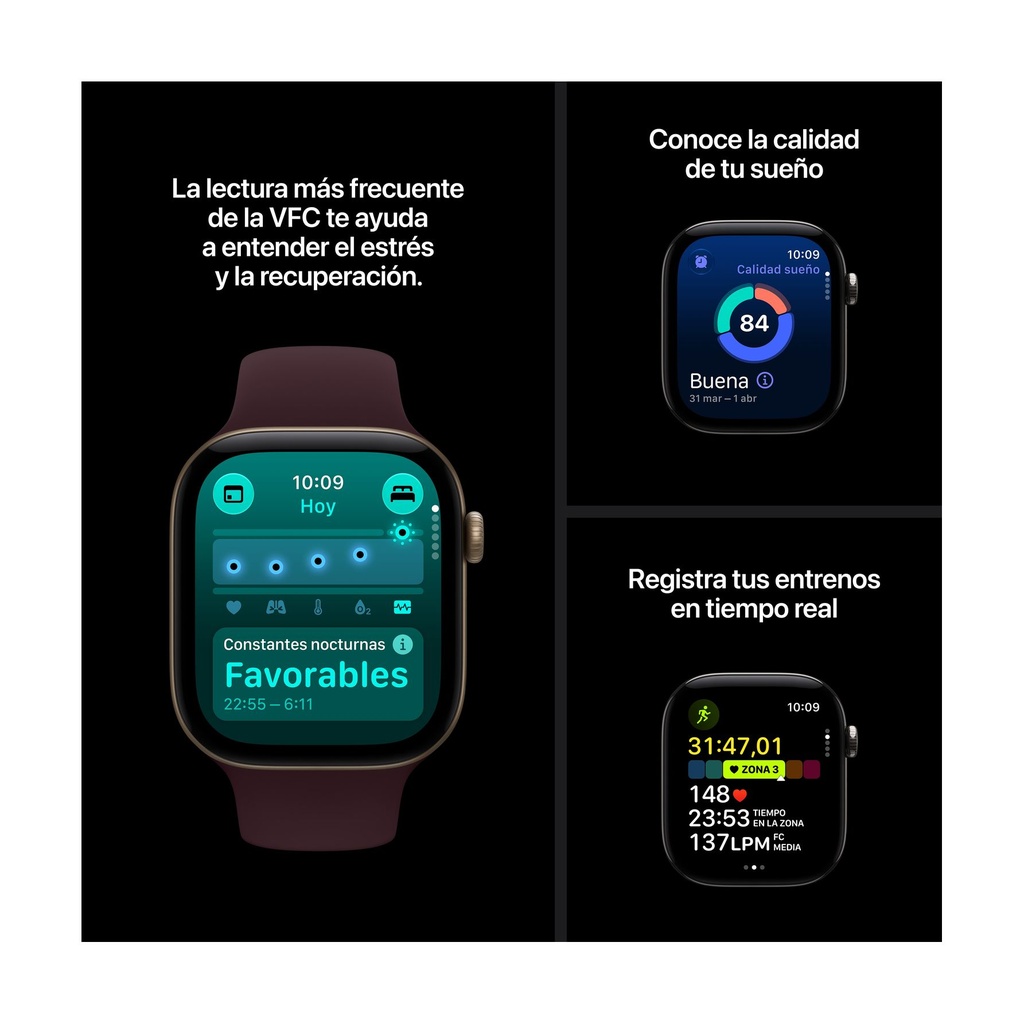 Apple Watch Series 12 GPS + Cellular 46mm Titanio Oro Brillante con Correa Milanese Loop Oro Brillante M/L