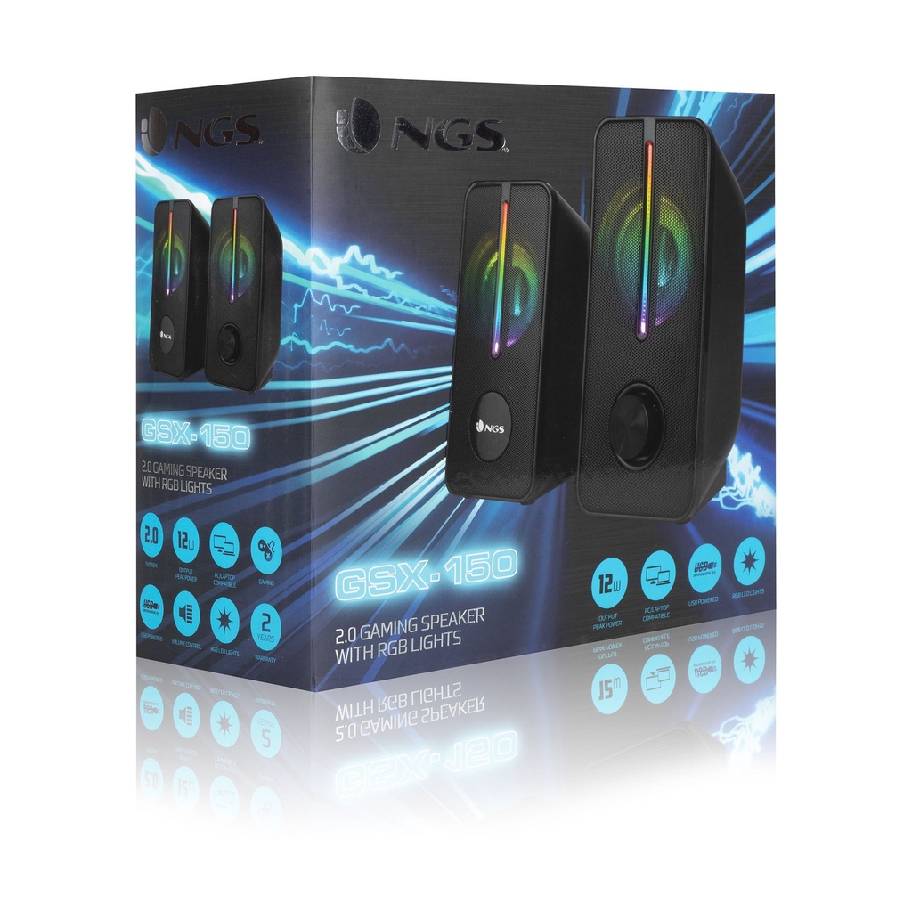 NGS GSX-150/ 12W/ 2.0/ Black Speakers