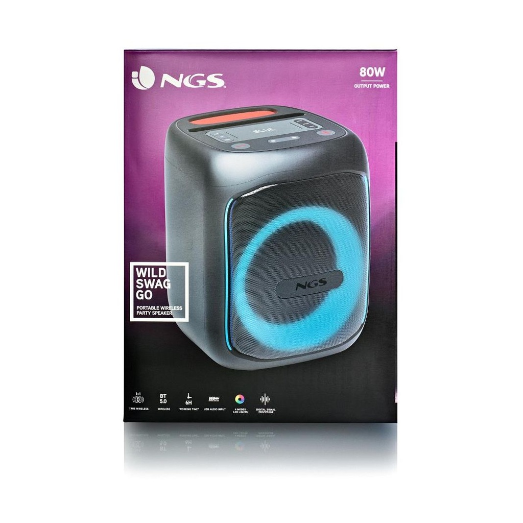 Altavoz Portable con Bluetooth NGS Wild Swag Go/ 80W/ 1.0