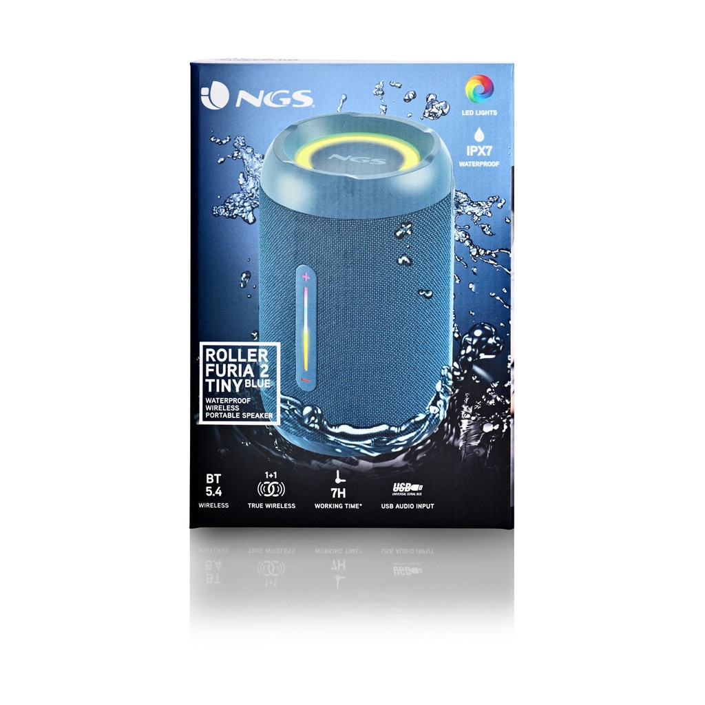 Altavoz con Bluetooth NGS Roller Furia 2 Tiny/ 20W/ 2.0/ Azul