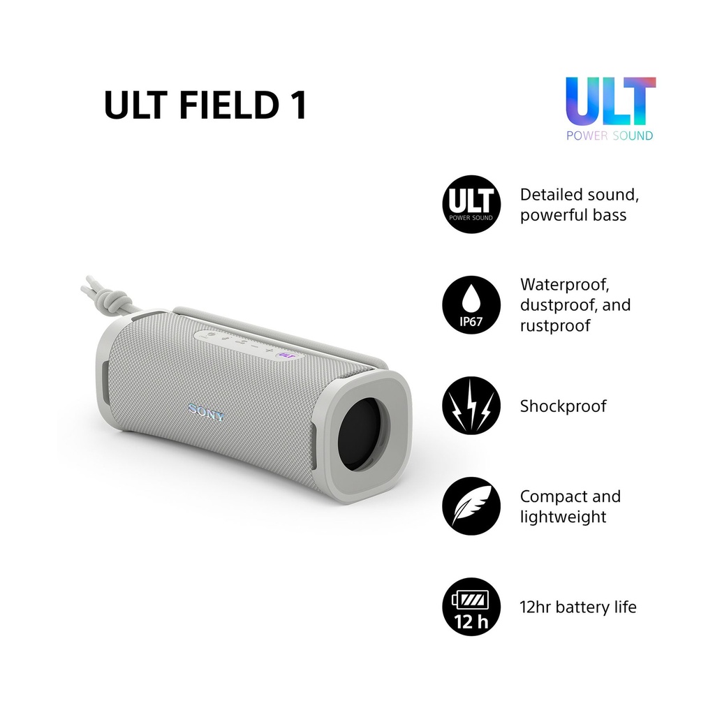 Altavoz con Bluetooth Sony ULT FIELD 1/ 2.0/ Blanco