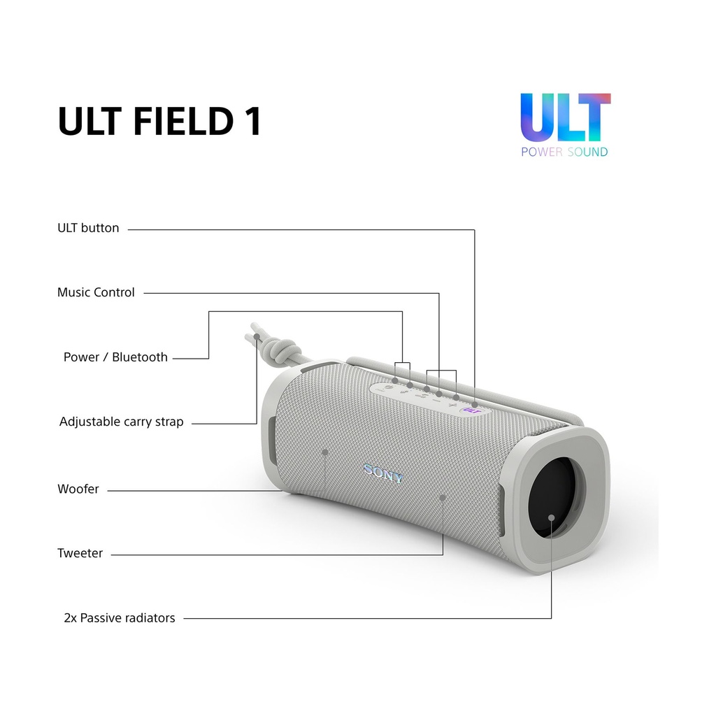 Altavoz con Bluetooth Sony ULT FIELD 1/ 2.0/ Blanco