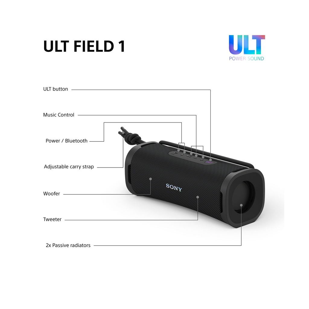 Altavoz con Bluetooth Sony ULT FIELD 1/ 2.0/ Negro