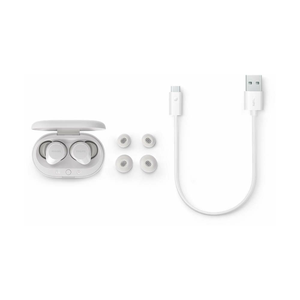 Auriculares Bluetooth Philips TAT1209 con estuche de carga/ Autonomía 6h/ Blancos