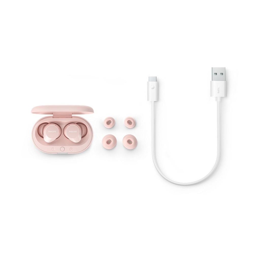 Auriculares Bluetooth Philips TAT1209 con estuche de carga/ Autonomía 6h/ Rosas