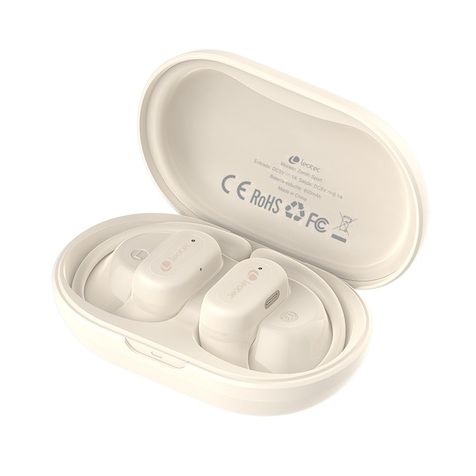 Auriculares Deportivos Bluetooth Leotec Open Air Zenith Sport con estuche de carga/ Autonomía 6.5h/ Beige