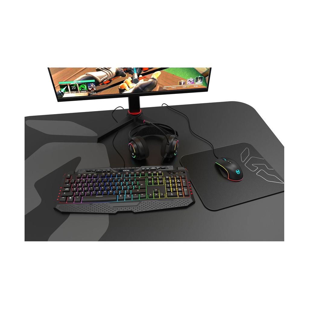 Krom Kappa Gaming Headset with Microphone / 3.5mm Jack / USB 2.0 / Black