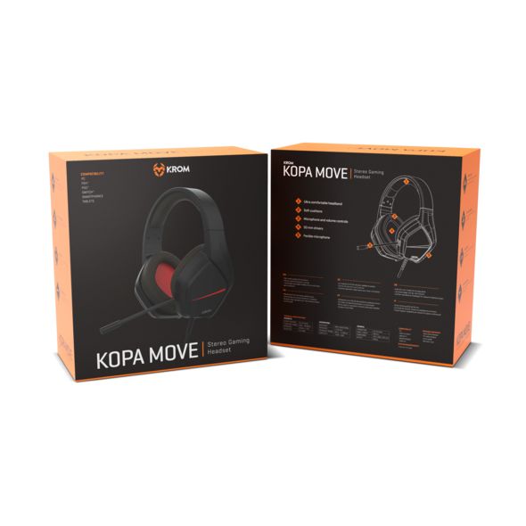 Krom Kopa Move Gaming Headset with Microphone / 3.5mm Jack / Black