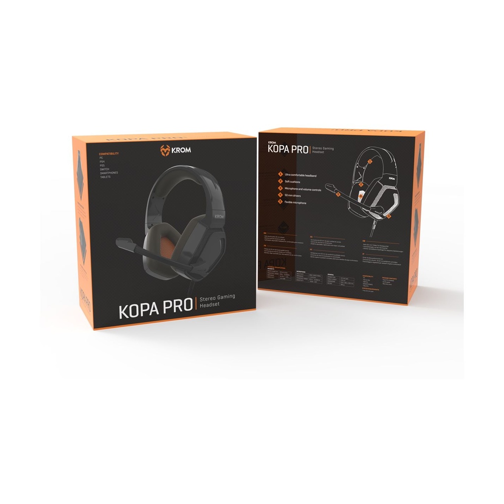Krom Kopa Pro Gaming Headset with Microphone / 3.5mm Jack / Black