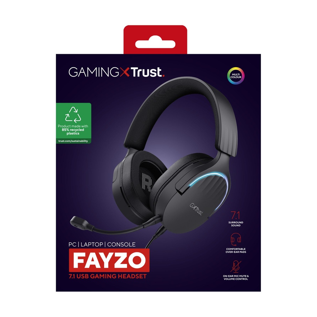 Trust Gaming GXT 490 Fayzo Gaming Headset with Microphone / USB 2.0 / Black