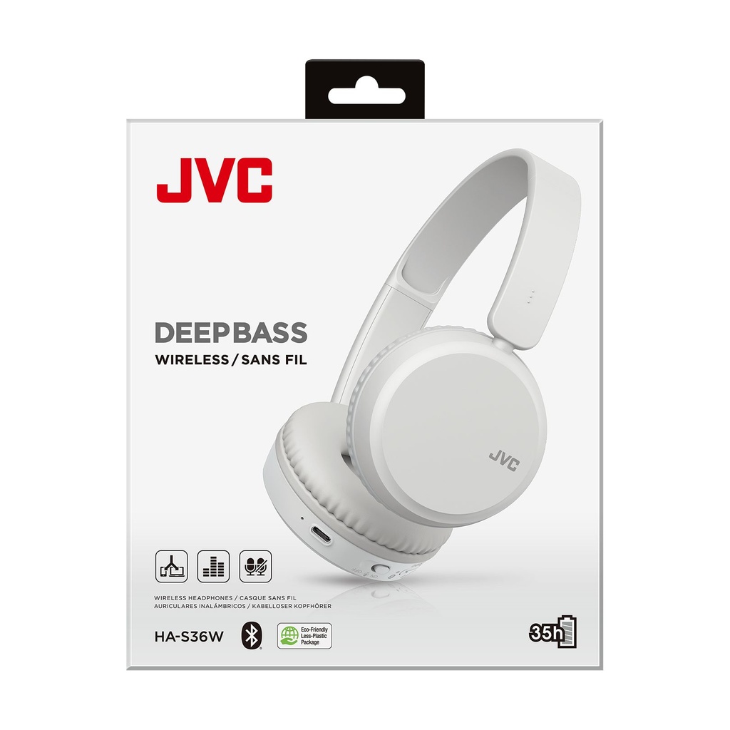 Auriculares Inalámbricos JVC HA-S36W/ con Micrófono/ Bluetooth/ Blancos