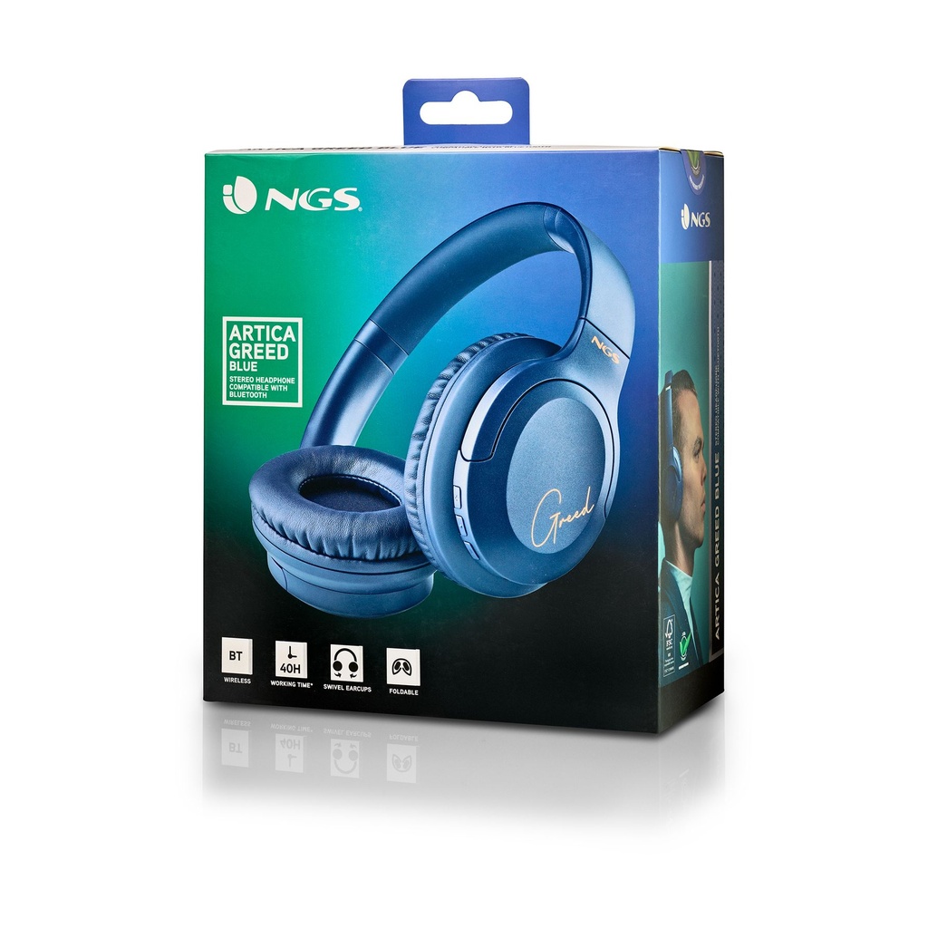 Auriculares Inalámbricos NGS Artica Greed/ con Micrófono/ Bluetooth/ Azules