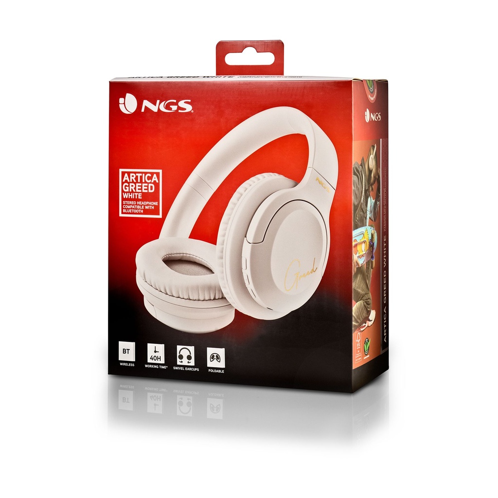 Auriculares Inalámbricos NGS Artica Greed/ con Micrófono/ Bluetooth/ Blancos
