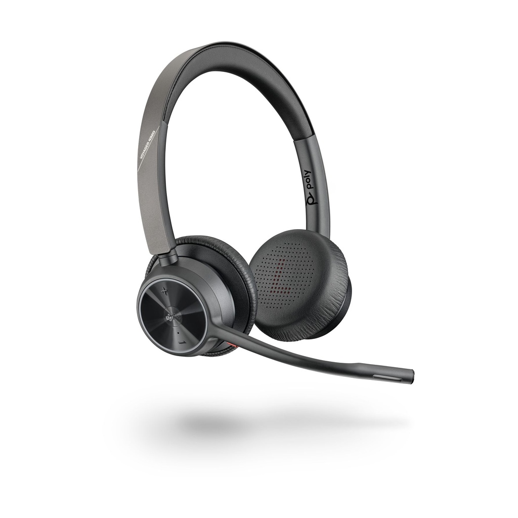 Auriculares Inalámbricos Poly Voyager 4320 para Microsoft Teams + Adaptador BT700/ con Micrófono/ Bluetooth/ Negros