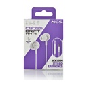 Auriculares Intrauditivos NGS Cross Drift/ con Micrófono/ Jack 3.5/ Blancos