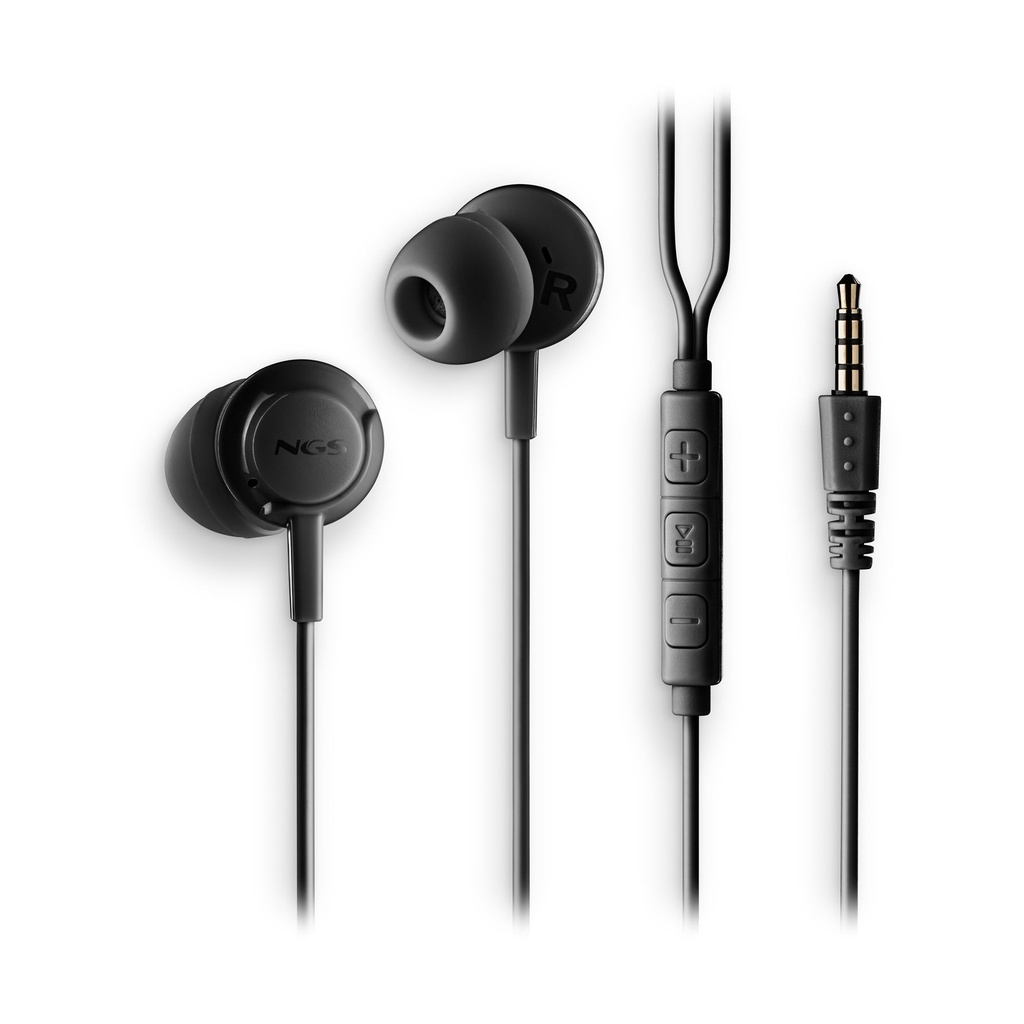Auriculares Intrauditivos NGS Cross Drift/ con Micrófono/ Jack 3.5/ Negros