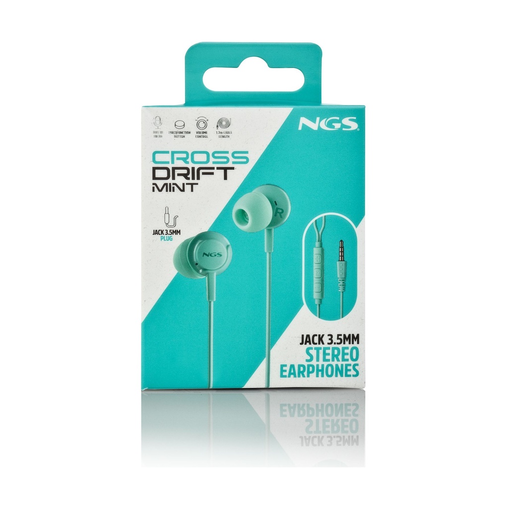 Auriculares Intrauditivos NGS Cross Drift/ con Micrófono/ Jack 3.5/ Verdes