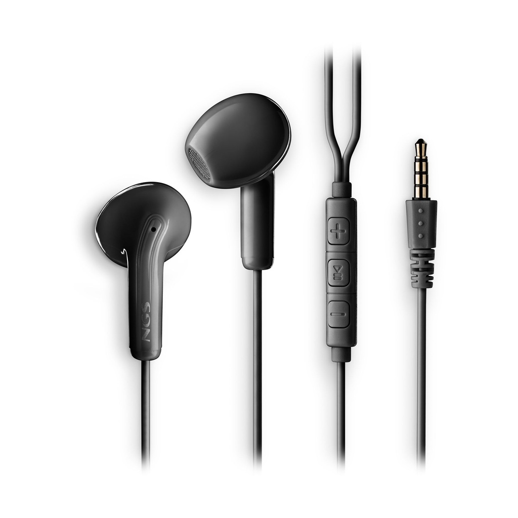Auriculares Intrauditivos NGS Cross Flip/ con Micrófono/ Jack 3.5/ Negros
