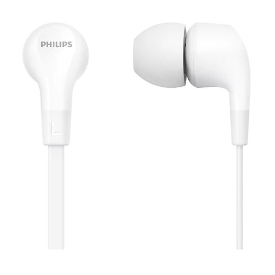 Auriculares Intrauditivos Philips TAE1105WT/ con Micrófono/ Jack 3.5/ Blancos