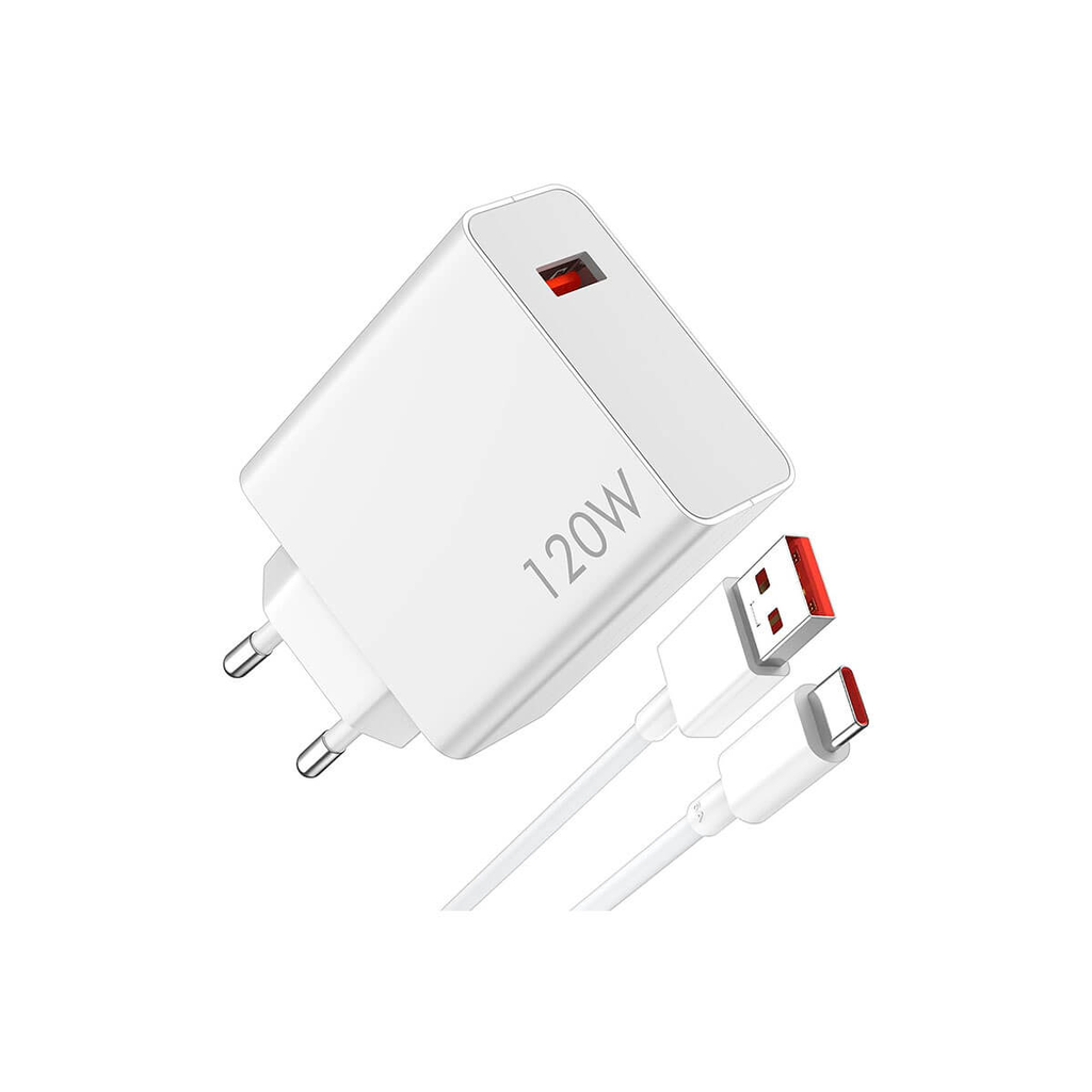 Xiaomi MDY-13-EE Cargador Rápido USB 120W 6A + Cable de datos USB-C Blanco (White)