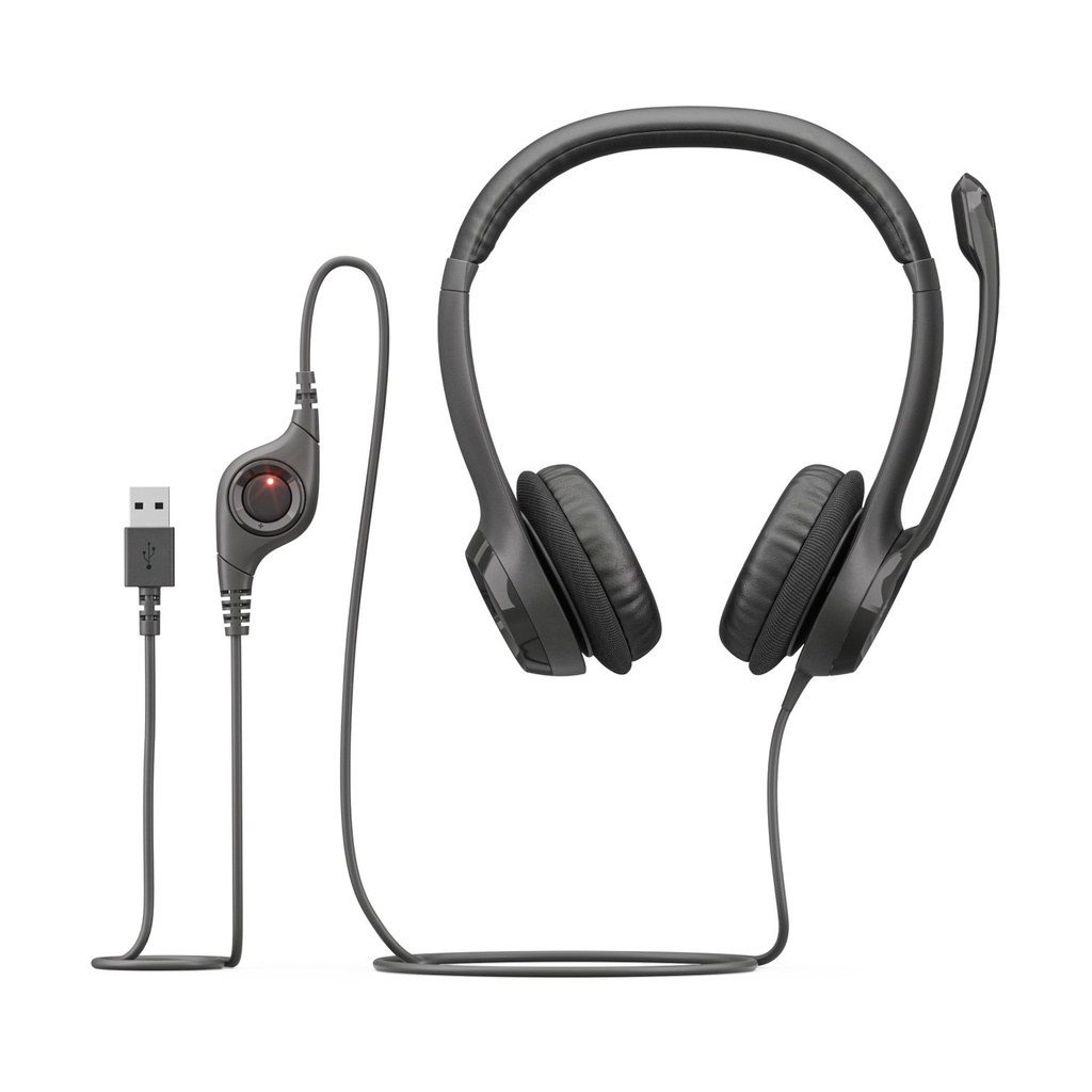 Auriculares Logitech H390/ con Micrófono/ USB/ Negros