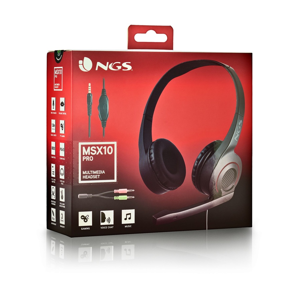 Auriculares NGS MSX 10 Pro/ con Micrófono/ Jack 3.5/ Negros