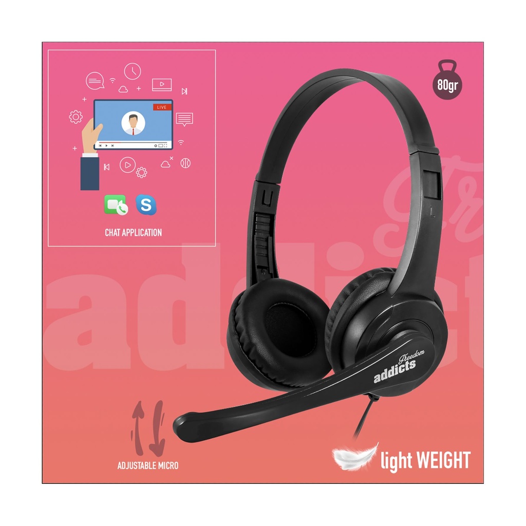 Auriculares NGS VOX505 USB/ con Micrófono/ USB/ Negros