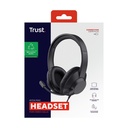 Auriculares Trust Ayda Max/ con Micrófono/ Jack 3.5/ Negros