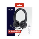 Auriculares Trust Ayda/ con Micrófono/ Jack 3.5/ Negros