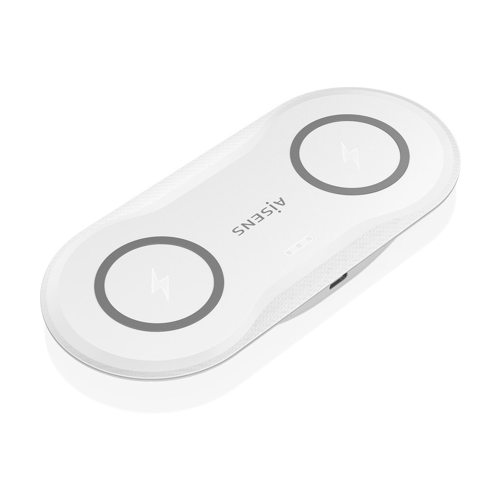 Base de carga Inalámbrica Aisens ASCH-15W2WC059-W/ 15W/ Blanco