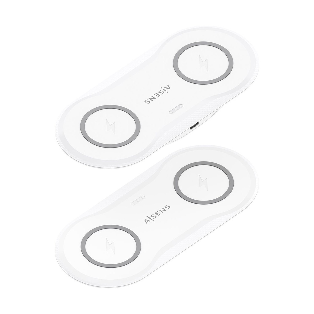 Base de carga Inalámbrica Aisens ASCH-15W2WC059-W/ 15W/ Blanco