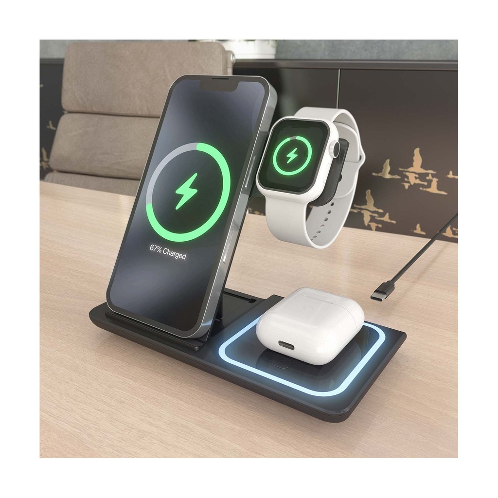 Aisens Wireless Charging Base ASCH-15W3WC043-BK/ 15W