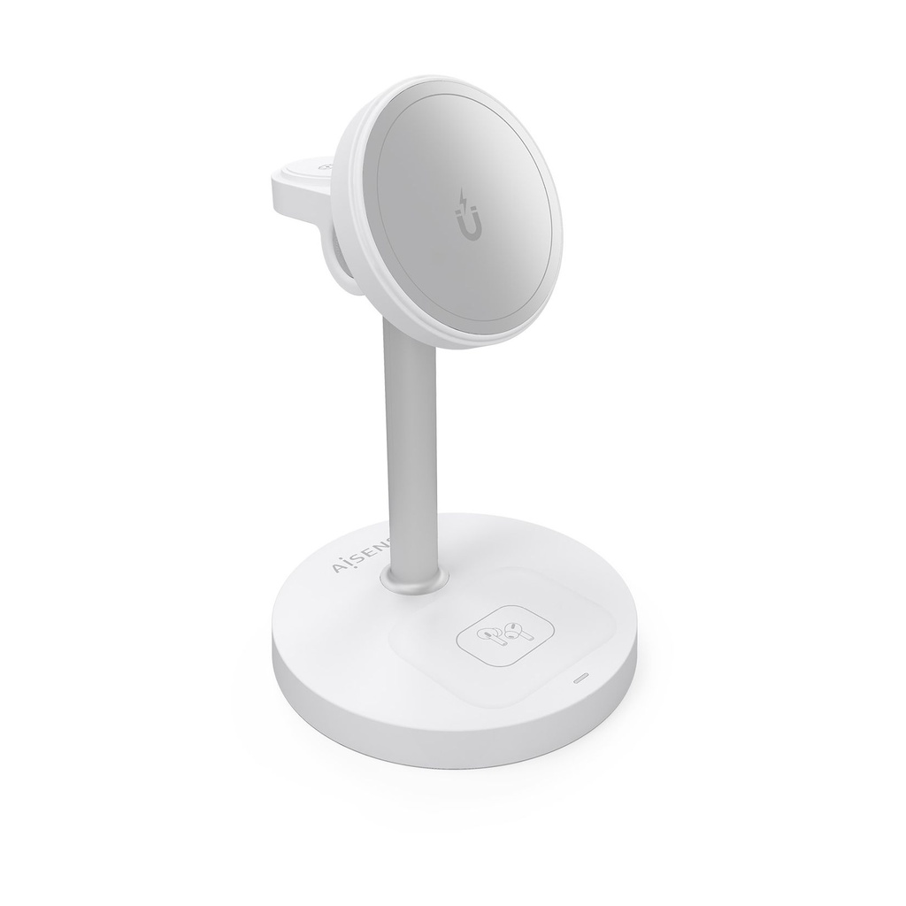 Base de carga Inalámbrica Aisens ASCH-15W3WC065-W/ 15W/ Blanco