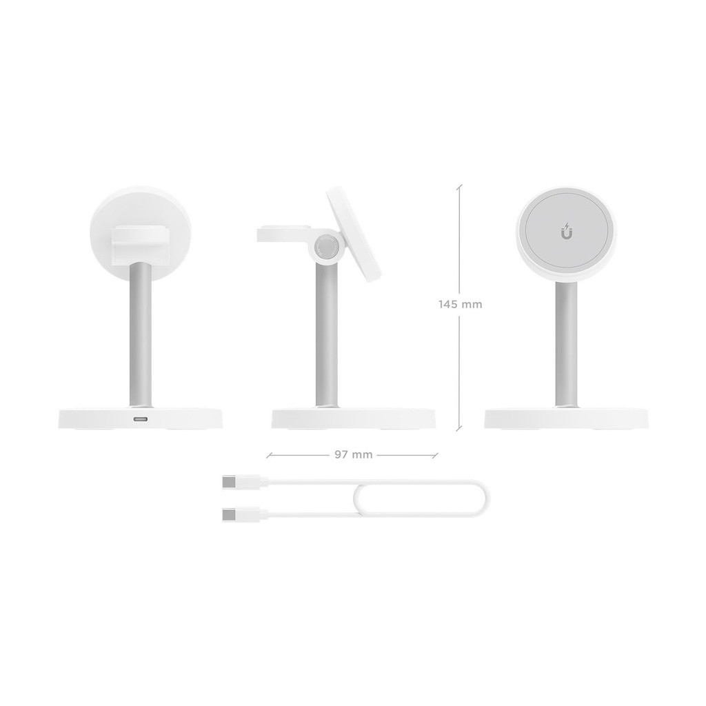 Base de carga Inalámbrica Aisens ASCH-15W3WC065-W/ 15W/ Blanco