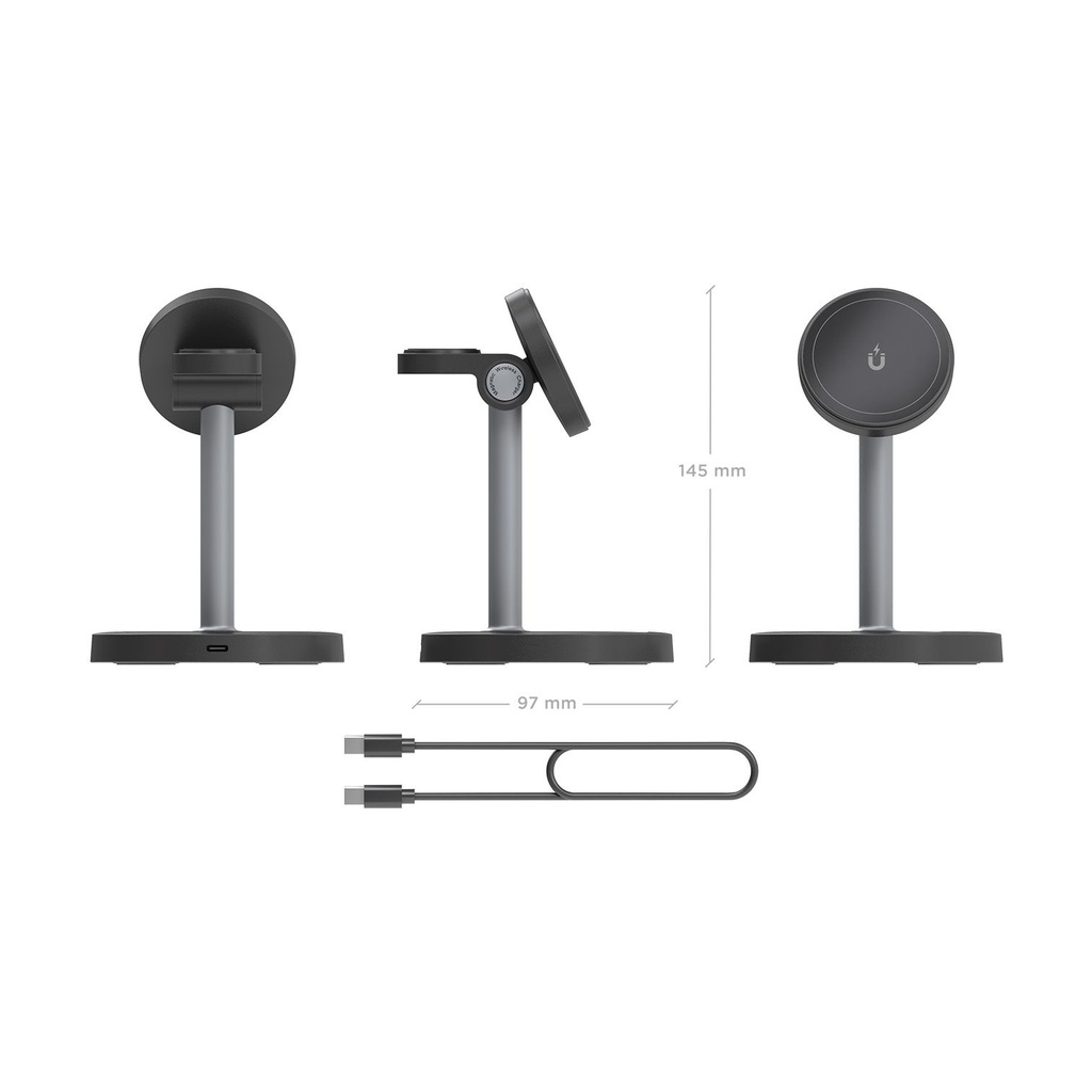 Base de carga Inalámbrica Aisens ASCH-15W3WC066-BK/ 15W/ Negro