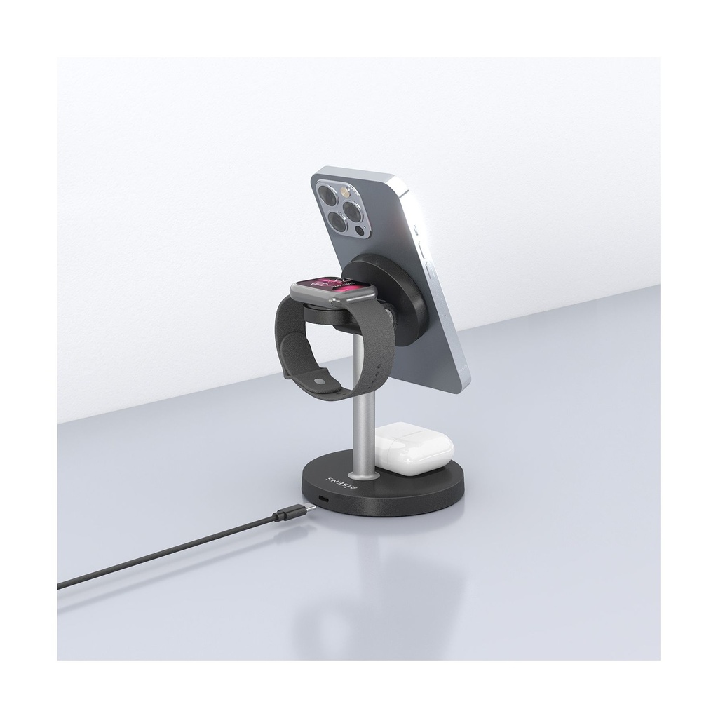 Base de carga Inalámbrica Aisens ASCH-15W3WC066-BK/ 15W/ Negro