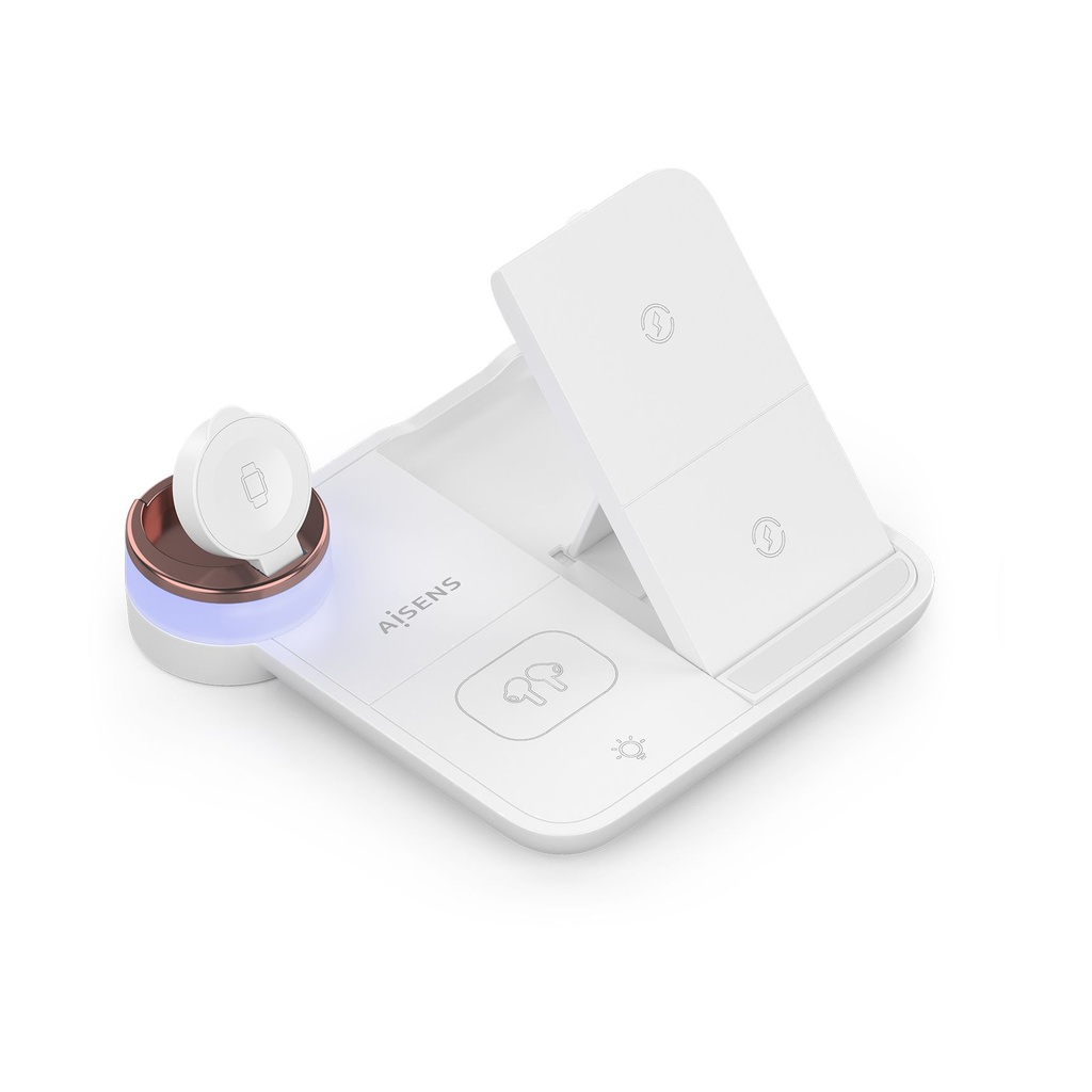 Base de carga Inalámbrica Aisens ASCH-15W4WC061-W/ 15W/ Blanco