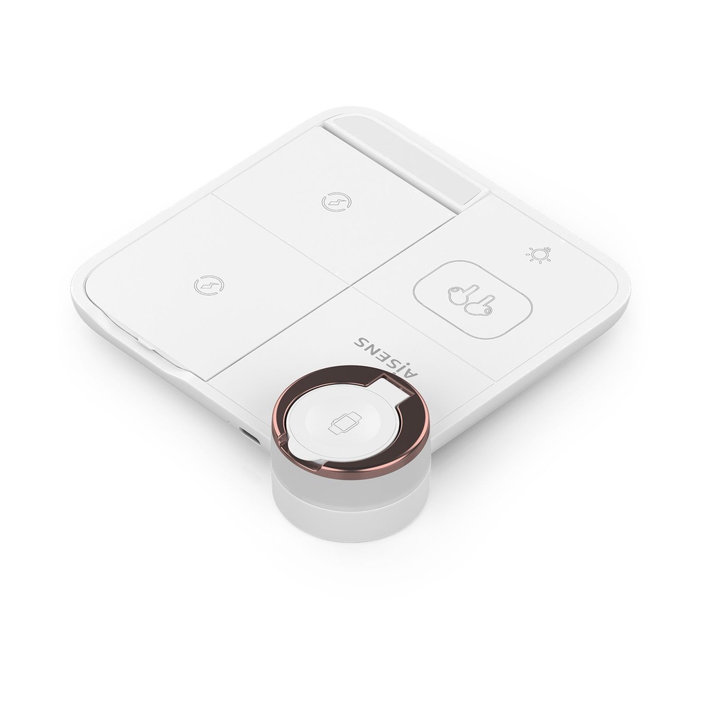 Base de carga Inalámbrica Aisens ASCH-15W4WC061-W/ 15W/ Blanco
